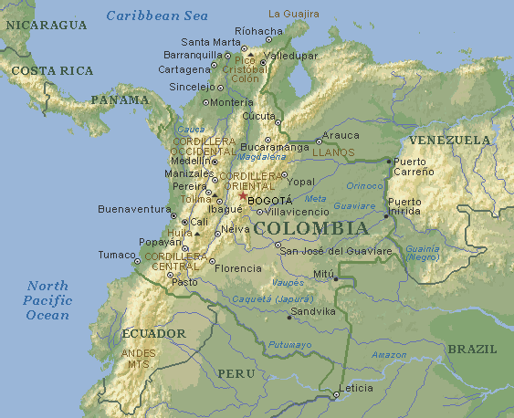 Colombia Regional Map